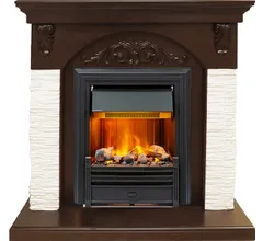 Каминокомплект Dimplex Bern Сланец мелкий белый / Темный дуб с очагом Brookline Black
