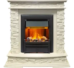 Каминокомплект Dimplex Luzern - Слоновая кость с очагом Brookline Black