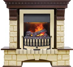 Каминокомплект Dimplex Pierre Luxe - Темный дуб / Шампань (Высота 1050мм) с очагом Danville Antique Brass FB2