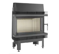 Каминная стальная топка Kratki Blanka670/570/L/BS (угловое стекло слева)