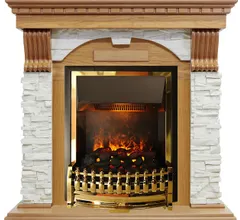 Каминокомплект Dimplex Dublin - Дуб / Сланец белый с очагом Atherton