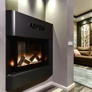 Угловой камин с очагом Aspen Black: уют и стиль