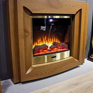 Электрокамин дуб табачный с очагом Majestic FX M Brass