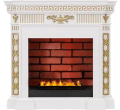 Каминокомплект Dimplex Greece - Белый с золотом с очагом Cassette 400 LNH-INT PS (без дров)