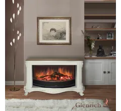 Каминокомплект Glenrich ВЕРСАЛЬ царга R 86 белый c топкой RONDO S86