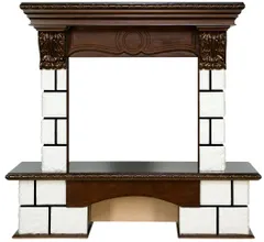 Портал Royal Flame Pierre Luxe - Белый / Темный дуб (Vision 23)