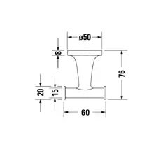 Крючок Duravit Starck T хром (0099301000)