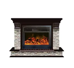 Каминокомплект Glenrich ПАНОРАМА 28 ГЦ дуб 46 c топкой NEWFLAME
