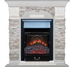 Каминокомплект Glenrich АРОЧНЫЙ МИСХОР угл. бел.дуб c топкой MAJESTIC BL