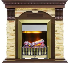 Каминокомплект Dimplex Dublin - Темный дуб / Сланец с очагом Danville Antique Brass FB2