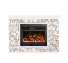 Каминокомплект Glenrich ПАФОС 28 АРБАТ белый c топкой NEWFLAME