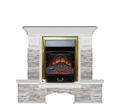 Каминокомплект Glenrich БОСТОН К МИСХОР бел.дуб c топкой MAJESTIC BR