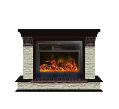 Каминокомплект Glenrich ПАНОРАМА 28 ГО дуб 46 c топкой NEWFLAME