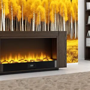 Электрический камин темный дуб с аспен золото для уюта