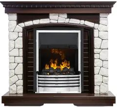Каминокомплект Dimplex Glasgow - Темный дуб / Белый с очагом Flagstaff