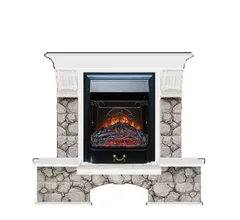 Каминокомплект Glenrich БОСТОН К КАРЕЛИЯ белый c топкой MAJESTIC BL