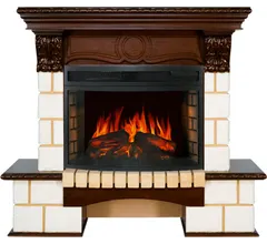 Каминокомплект Royal Flame Pierre Luxe угловой - Шампань / Темный дуб с очагом Dioramic 25 LED FX