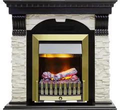 Каминокомплект Dimplex Dublin - Венге / Сланец белый с очагом Danville Antique Brass FB2