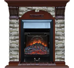 Каминокомплект Glenrich АРОЧНЫЙ АЛТАЙ угл. кр.дер. c топкой MAJESTIC BL