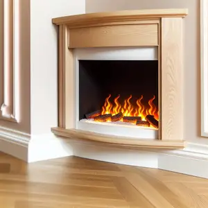 Угловой каминный комплект белый дуб Royal Flame Sorrento