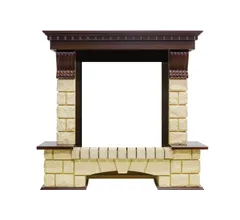 Портал Royal Flame Pierre Luxe - Темный дуб / Шампань (Fobos, Majestic)