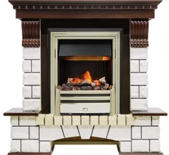 Каминокомплект Dimplex Pierre Luxe угловой - Темный дуб / Белый (Высота 1020мм) с очагом Cavendish