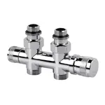 Узел нижнего подключения ручной регулировки Royal Thermo хром, 1/2” x 3/4” E – вид 1