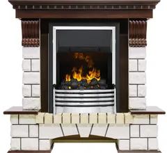 Каминокомплект Dimplex Pierre Luxe угловой - Темный дуб / Белый (Высота 1020мм) с очагом Flagstaff