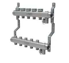 Коллектор ROYAL THERMO на 3 (4) отопительных контура, Ду 25 с кронштейнами