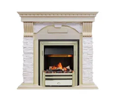 Каминокомплект Dimplex Dublin - Слоновая кость с патиной / Сланец крем с очагом Cavendish