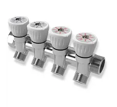 Коллектор с регулировочными вентилями ROYAL THERMO 3/4"×1/2", 4 выхода