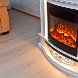 Угловой электрокамин Royal Flame Sorrento Орех с очагом Majestic FX Brass