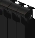 Радиатор биметаллический RIFAR MONOLIT Ventil 500 Антрацит 08 секц. нижн. прав. 50 мм – вид 3