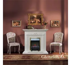 Каминокомплект Glenrich ШЕРВУД белый c топкой MAJESTIC BR