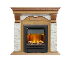 Каминокомплект Dimplex Dublin - Дуб / Сланец белый с очагом Brookline Black