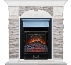 Каминокомплект Glenrich АРОЧНЫЙ МИСХОР угл. белый c топкой MAJESTIC BL