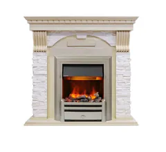 Каминокомплект Dimplex Dublin - Слоновая кость с патиной / Сланец крем с очагом Chesford