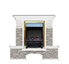 Каминокомплект Glenrich БОСТОН К ГЦ белый c топкой FOBOS BR