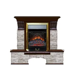 Каминокомплект Glenrich БОСТОН К МИСХОР дуб 46 c топкой MAJESTIC BR