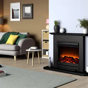 Чёрный каминокомплект Royal Flame Lindos для уюта