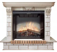 Каминокомплект Dimplex Pierre Luxe Император - Слоновая кость с патиной / Шампань с очагом Multifire DF3220-EU